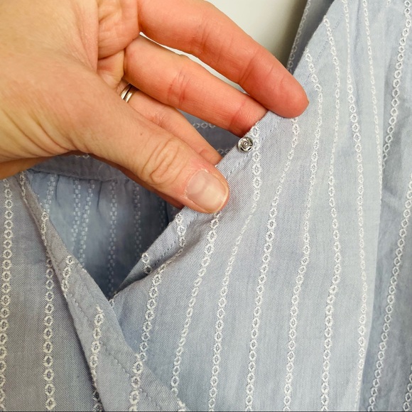 Madewell Striped Flutter-Sleeve Cross-Back Top NWT - Picture 12 of 15